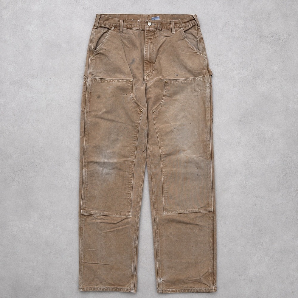 Carhartt B01 BRN Double Knee Work Dungarees Brown Made in USA 36x36 Mens